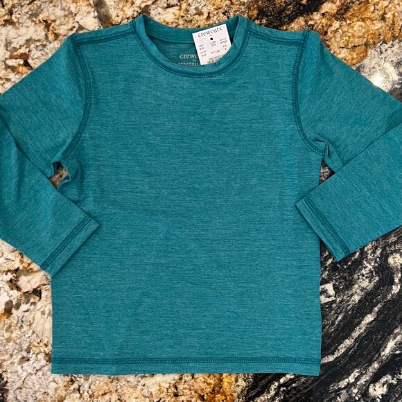 NWT J. Crew Boys' Teal Green Long Sleeve Performance Tee - Size 2 - Picture 3 of 7